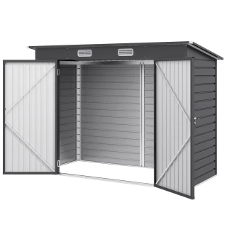 Geräteschuppen von Outsunny aus verzinktem Stahl, 249 x 121 x 183 cm...