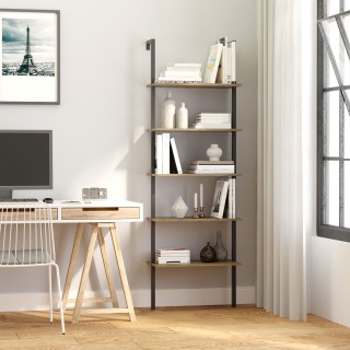 Βιβλιοθήκη HOMCOM Ladder με 5 ράφια σε βιομηχανικό στυλ σε ξύλο και... Βιβλιοθήκη HOMCOM Ladder με 5 ράφια σε βιομηχανικό στυλ σε ξύλο και...