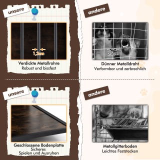 Costway Ξύλινο Έπιπλο Κλουβί Σκύλου με 3 Πόρτες, Πλευρικό Τραπέζι 6... Costway Ξύλινο Έπιπλο Κλουβί Σκύλου με 3 Πόρτες, Πλευρικό Τραπέζι 6...