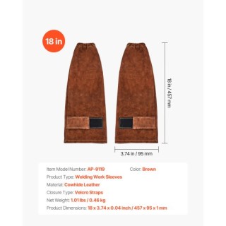 VEVOR Δερμάτινα Μανίκια Συγκόλλησης Ανθεκτικά στη Φλόγα από Δέρμα Α...