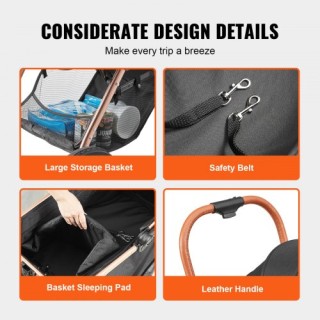 Καρότσι Κατοικιδίων VEVOR, 4 Τροχοί, 30kg, Μαύρο CWTCCGK4QDHDT793EV0 Καρότσι Κατοικιδίων VEVOR, 4 Τροχοί, 30kg, Μαύρο CWTCCGK4QDHDT793EV0