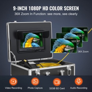 VEVOR Κάμερα Αποχέτευσης 98 ft Αυτοεπιπεδούμενη με Εντοπιστή 512Hz... VEVOR Κάμερα Αποχέτευσης 98 ft Αυτοεπιπεδούμενη με Εντοπιστή 512Hz...