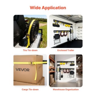 VEVOR Σετ Σιδηροτροχιών E-Track, 6 Τεμαχίων με Ράγες 1.5 μ, Περιλαμ...