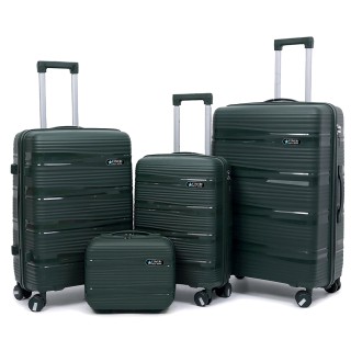 PROVITERA Σετ 4 Σκληρές Βαλίτσες και Νεσεσέρ Ταξιδιού Πράσινο Ελιάς...