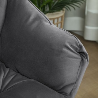 HOMCOM  Μοντέρνα Πολυθρόνα με Υποπόδιο και 2 Πλαϊνές Τσέπες, από Ύφ...