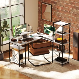 HOMCOM Γωνιακό Γραφείο με Ηλεκτρική Πρίζα και USB, Ράφι και Βάση γ... HOMCOM Γωνιακό Γραφείο με Ηλεκτρική Πρίζα και USB, Ράφι και Βάση γ...