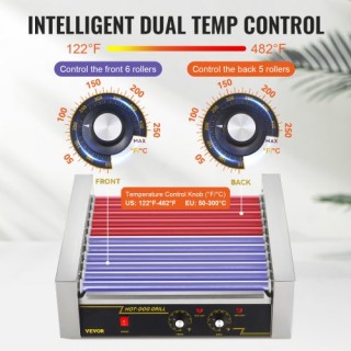 Ηλεκτρική Ψηστιέρα VEVOR για 30 Χοτ Ντογκ με 11 Κυλίνδρους και Ράφι... Ηλεκτρική Ψηστιέρα VEVOR για 30 Χοτ Ντογκ με 11 Κυλίνδρους και Ράφι...