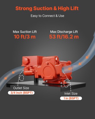 VEVOR Επαγγελματική Αντλία Μεταφοράς Καυσίμου 20 GPM (76 L/min), 23...