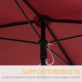 Outsunny Ορθογώνια και Ρυθμιζόμενη Ομπρέλα Κήπου με Αλουμινένιο Κον...