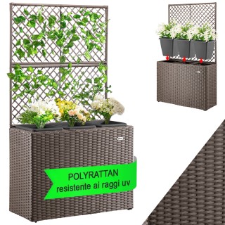 BAKAJI Καφέ Πολυρατάν Πέργκολα με 3 Γλάστρες για Εξωτερικό Χώρο 028...