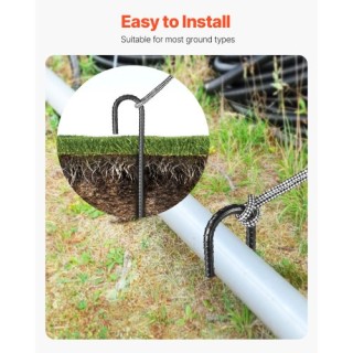 VEVOR Σετ 16 Ανθεκτικών Γαλβανισμένων Αγγυρίων Εδάφους J Hook 12 Ιν...