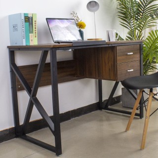 BAKAJI Πτυσσόμενο Γραφείο Υπολογιστή με 2 Συρτάρια σε Φινίρισμα Καρ...