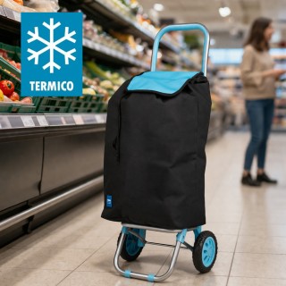 BAKAJI Καρότσι Poseidon Μπλε με Θερμική Επένδυση Τρόλεϊ Ψυγείο 35L ...