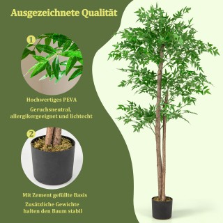 Costway 150 εκ. Τεχνητό Φυτό Μπαμπού με Γλάστρα HZ10184