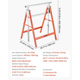 VEVOR Βαρέως Τύπου Πάγκοι Εργασίας Ρυθμιζόμενου Ύψους (2 Τεμάχια, 4... VEVOR Βαρέως Τύπου Πάγκοι Εργασίας Ρυθμιζόμενου Ύψους (2 Τεμάχια, 4...
