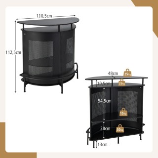 Costway 4-επίπεδη Μεταλλική Μονάδα Μπαρ με Καμπυλωτή Επιφάνεια και ...