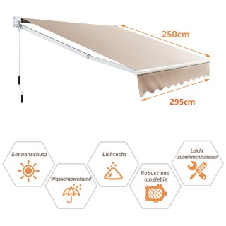 Costway Εξωτερική επεκτάσιμη τέντα από αδιάβροχο πολυεστέρα 295 x 2...
