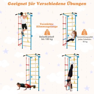 Costway Παιδικός Τοίχος Αναρρίχησης για Σπίτι έως 100 kg, 107 x 83 ...