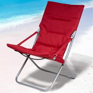 BAKAJI Πτυσσόμενη καρέκλα παραλίας από ατσάλι με επενδυμένο ύφασμα... BAKAJI Πτυσσόμενη καρέκλα παραλίας από ατσάλι με επενδυμένο ύφασμα...