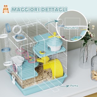 PawHut Κλουβί για Χαμστεράκια με 3 Επίπεδα και 12 Σωλήνες με Σπιτάκ...