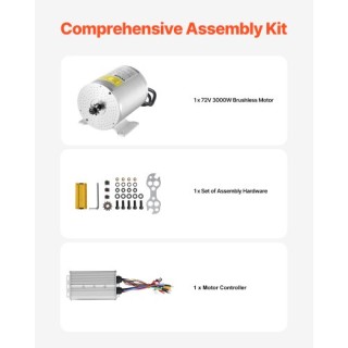 VEVOR Σετ Ηλεκτρικού Κινητήρα 72V 3000W με Βελτιωμένο Ελεγκτή Ταχύτ...