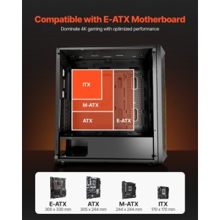 VEVOR Πύργος Υπολογιστή Gaming με 3 x140mm PWM Ανεμιστήρες για E-AT... VEVOR Πύργος Υπολογιστή Gaming με 3 x140mm PWM Ανεμιστήρες για E-AT...