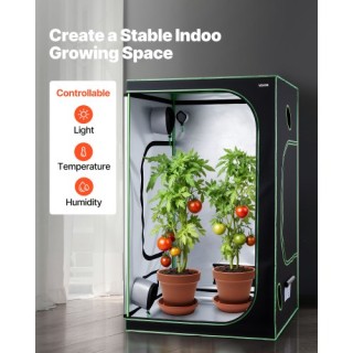 VEVOR Σκηνή Καλλιέργειας 120 x 120 x 200 cm, Υψηλής Αντανάκλασης My...