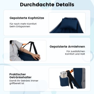 Costway Πτυσσόμενη Καρέκλα Κάμπινγκ με Ρυθμιζόμενη Πλάτη και Θήκη Π... Costway Πτυσσόμενη Καρέκλα Κάμπινγκ με Ρυθμιζόμενη Πλάτη και Θήκη Π...