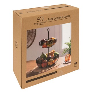 Διπλή Μεταλλική Φρουτιέρα με Σχέδιο Frieze 43 x 30,5 cm Μαύρο 15428... Διπλή Μεταλλική Φρουτιέρα με Σχέδιο Frieze 43 x 30,5 cm Μαύρο 15428...