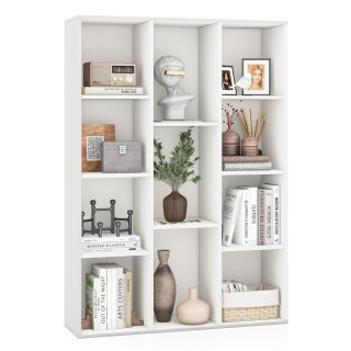 Costway Ράφι βιβλιοθήκης με 11 θέσεις Λευκό 74 x 24 x 106 cm CB10703WH