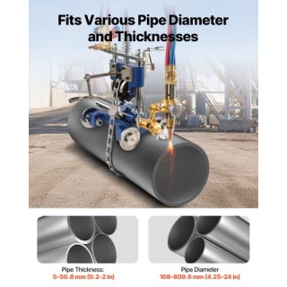 VEVOR Φορητή Μηχανή Κοπής Αερίου Σωλήνων CG2-11Y (0°-45°, Πάχος 0.2... VEVOR Φορητή Μηχανή Κοπής Αερίου Σωλήνων CG2-11Y (0°-45°, Πάχος 0.2...