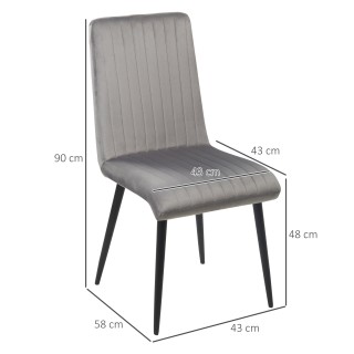 HOMCOM Σετ 2 καρέκλες κουζίνας με επένδυση και εξοικονόμηση χώρου μ...