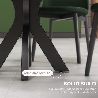 HOMCOM Μοντέρνα στρογγυλή τραπεζαρία 4 ατόμων σε ατσάλι και MDF, Ø1...