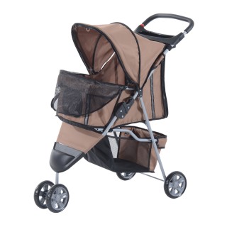PawHut Dog Stroller Pet Cart, Coffee, 75 x 45 x 97cm D00-041CF PawHut Dog Stroller Pet Cart, Coffee, 75 x 45 x 97cm D00-041CF