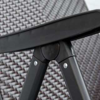 Σετ καρέκλα κήπου Outsunny 2 τεμαχίων σε Rattan PE και ατσάλι, Πτυσ...