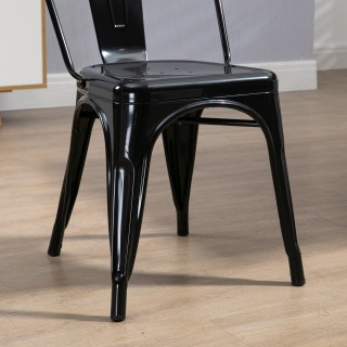 HOMCOM Σετ με 4 στοιβαζόμενες καρέκλες κουζίνας βιομηχανικού στυλ, ... HOMCOM Σετ με 4 στοιβαζόμενες καρέκλες κουζίνας βιομηχανικού στυλ, ...