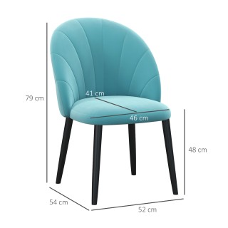 HOMCOM Σετ 2 καρέκλες σαλονιού και τραπεζαρίας με επένδυση, σε μετα...