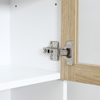 HOMCOM Ξύλινος μπουφές κουζίνας με 2 συρτάρια, ντουλάπια με γυάλινε... HOMCOM Ξύλινος μπουφές κουζίνας με 2 συρτάρια, ντουλάπια με γυάλινε...