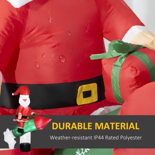 Outsunny Φουσκωτός Άγιος Βασίλης με βλήμα, φώτα LED και φουσκωτό, 1...