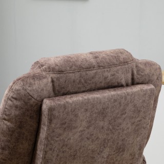 HOMCOM Χειροκίνητη ανακλινόμενη πολυθρόνα χαλάρωσης από ύφασμα με έ...