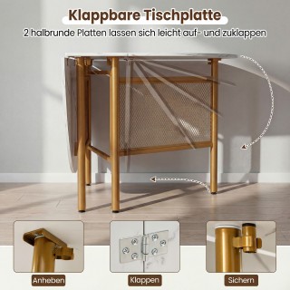 Costway Πτυσσόμενο τραπέζι φαγητού για 6-8 άτομα 150 x 80 x 76 εκ.,...