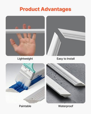 VEVOR Κιτ Τριών Διακοσμητικών Πλαισίων Τοίχου, Λευκό Εύκολο στην Το...