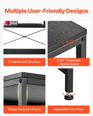 VEVOR Πολυλειτουργικό Γραφείο Υπολογιστή σε Σχήμα L, 1.5μ Αντιστρέψ... VEVOR Πολυλειτουργικό Γραφείο Υπολογιστή σε Σχήμα L, 1.5μ Αντιστρέψ...