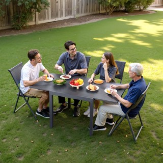 VEVOR Επεκτεινόμενο Εξωτερικό Τραπέζι Φαγητού 80-160cm – Γκρι Σκούρ... VEVOR Επεκτεινόμενο Εξωτερικό Τραπέζι Φαγητού 80-160cm – Γκρι Σκούρ...