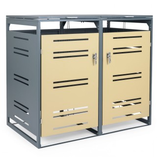 Costway Ντουλάπι Κάδων Απορριμμάτων για 2 x 120 L, Ανθεκτικό στις Κ... Costway Ντουλάπι Κάδων Απορριμμάτων για 2 x 120 L, Ανθεκτικό στις Κ...