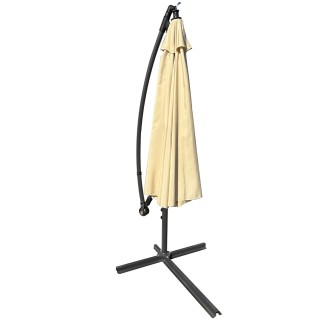 BAKAJI Ομπρελόκηπος Αποκεντρωμένος 3x3 Μπεζ Ύφασμα με Κρεμαστό Κολώ...