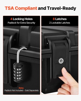 VEVOR Ανθεκτική Θήκη Όπλου με Αφαιρούμενο XPE Αφρό, Διαστάσεων 1270...