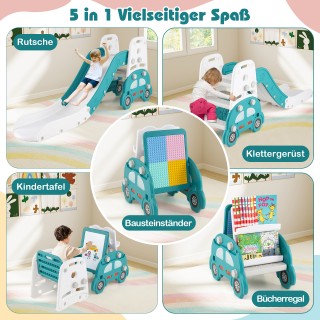 Costway 5-σε-1 Μετατρέψιμη Παιδική Τσουλήθρα με Σκαμπό, Ράφι Βιβλίω...