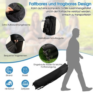 Costway  Αναδιπλούμενη Τέντα Εξωτερικού Χώρου 3x3m με Αδιάβροχο Ύφα...