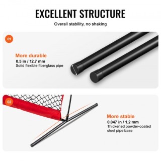 Προστατευτικό Δίχτυ Μπέιζμπολ VEVOR 7x4 ft για Κλουβί Μπαταρίσματος...